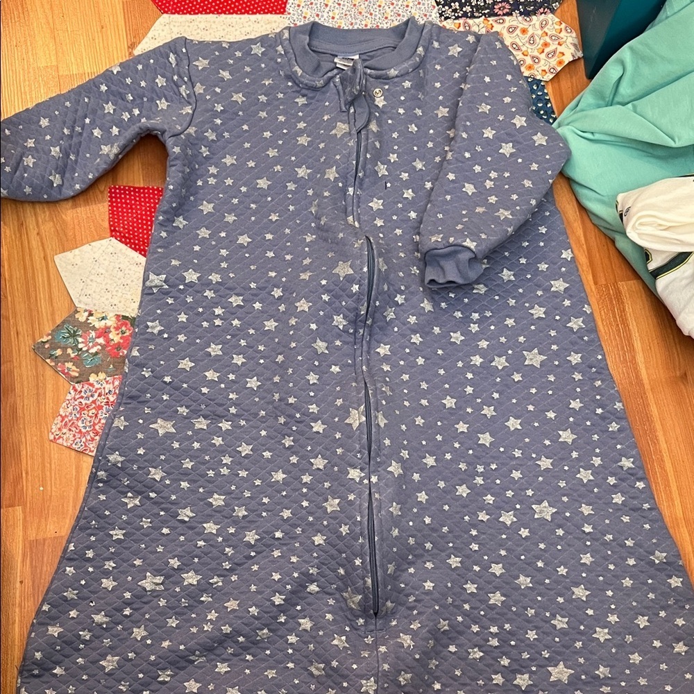 HB Blue Star Print Kids Sleep Sack Pajamas Size 12-18 months